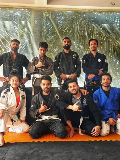 A snapshot of our Gi class, with students of all levels training together. The mix of white, blue, and brown belts creates a great learning environment for everyone.