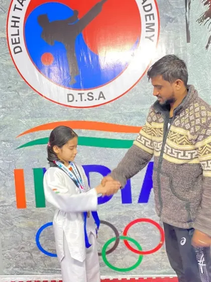 Congratulating my junior champion Naysha after her gold medal win at the 6th National Sikh Games. Her focus and determination are unmatched.