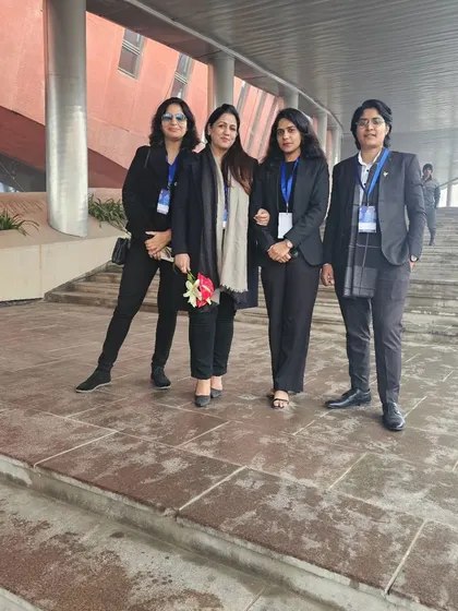 My team and I outside the venue for the NCW Foundation Day.