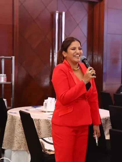 A joyful moment captured while hosting the FDD Conclave. I believe in bringing positive energy to every event.