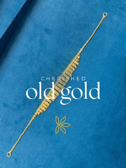 Cherished old gold. This simple, beautiful gold bracelet is the 'before' piece, full of potential and waiting to be transformed into something even more special.