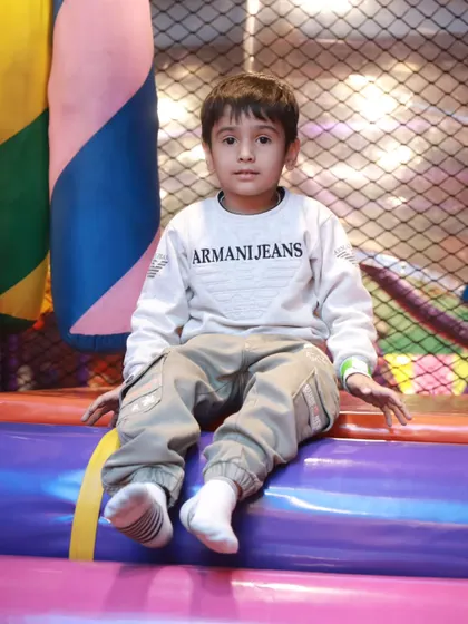Taking a quick break from the action. Our play area has many spots with soft padding where kids can sit and recharge before their next adventure.
