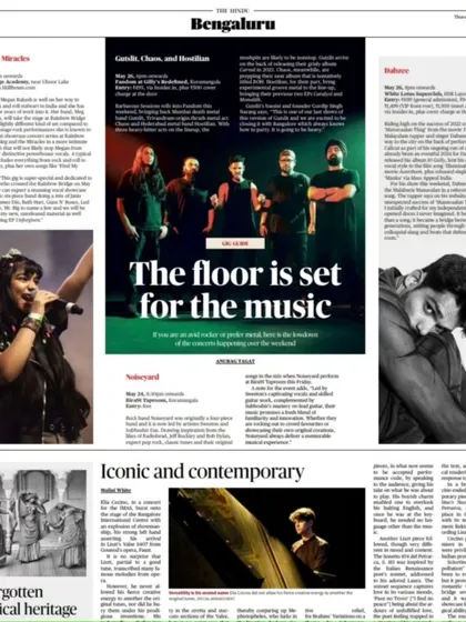 We were so excited to be featured in The Hindu. This article highlights an upcoming gig with Meg & The Miracles, calling it a "Super-Special" weekend event.