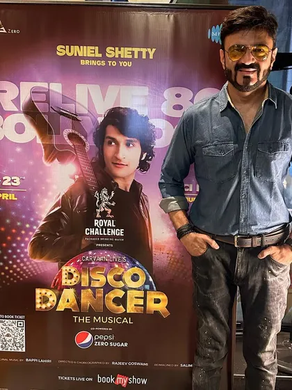 I had a blast playing for the official party of the 'Disco Dancer' musical. The theme was right up my alley, and the energy was pure 80s Bollywood.