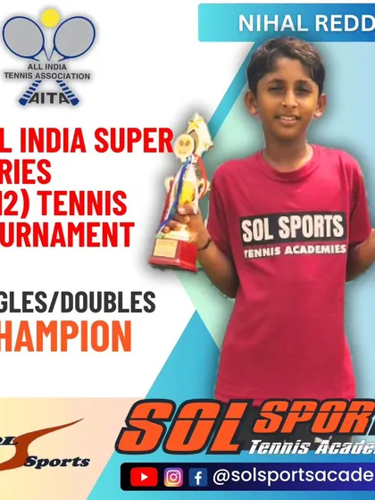 A clean sweep for Nihal S Reddy at the AITA National Super Series Tournament. Winning both the Singles and Doubles U12 titles showcases the complete and versatile game we develop in our junior athletes.
