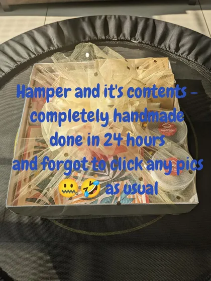 A raw photo of the hamper, which I almost forgot to take! It was done in 24 hours.
