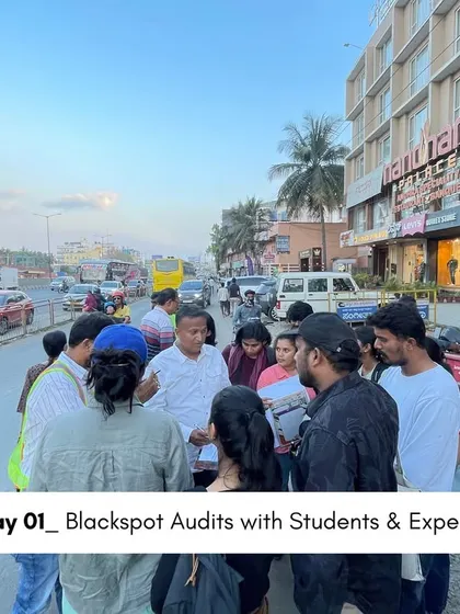 Day 1 of our workshop: conducting blackspot audits on-site with students and experts to map movements, activities, and safety concerns.