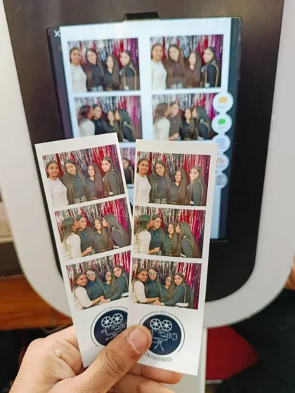 A handful of fun photo strips from a holiday party. Our Strip Photo Booth is a versatile and beloved addition to any celebration, providing instant, shareable memories for everyone.