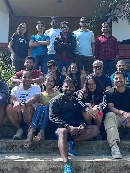 The entire squad relaxing after the Malnad Ultra. The race might be over, but the memories and friendships made on the trail last a lifetime.