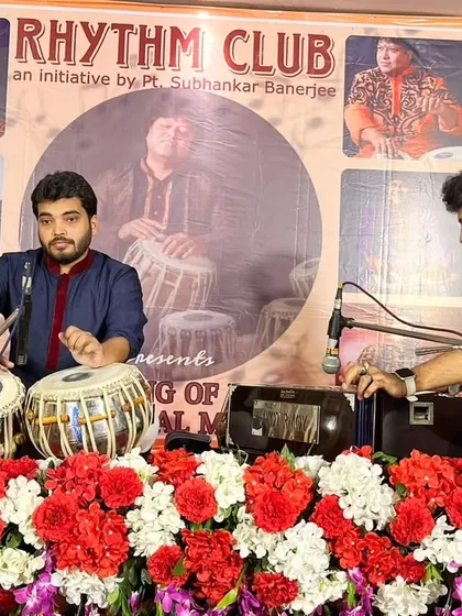 Deep in concentration during my tabla solo recital. Each performance is an opportunity to delve deeper into the ocean of rhythm.