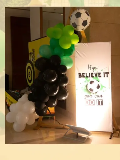 An inspirational sign reading 'If you believe it, you can do it' was part of the decor, reinforcing the positive and motivational aspect of sports.
