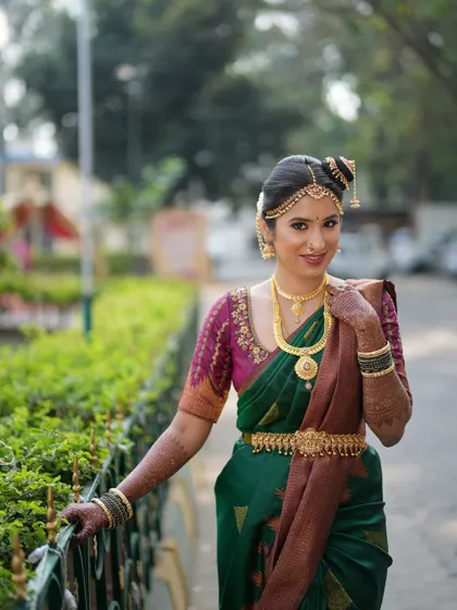 Another beautiful portrait of Ganashree. The makeup is balanced to look great in outdoor, natural light settings.