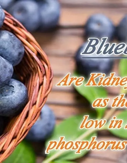 Blueberries are a wonderful, kidney-friendly fruit because they are low in sodium, phosphorus, and potassium. They are a safe and delicious way to get antioxidants without straining your system.