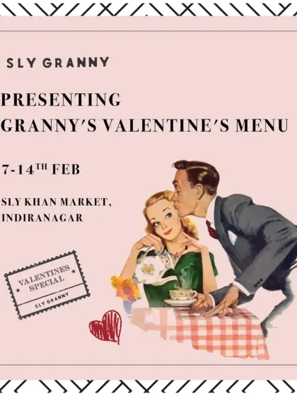 My vintage-style poster for the Valentine's menu, promising a week of indulgent flavors and romantic moods.