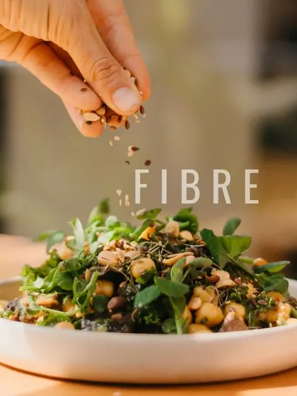 Every dish is an opportunity to add more fibre to your diet. Here, we're sprinkling a mix of seeds onto a fresh salad for an extra boost of nutrients and crunch.