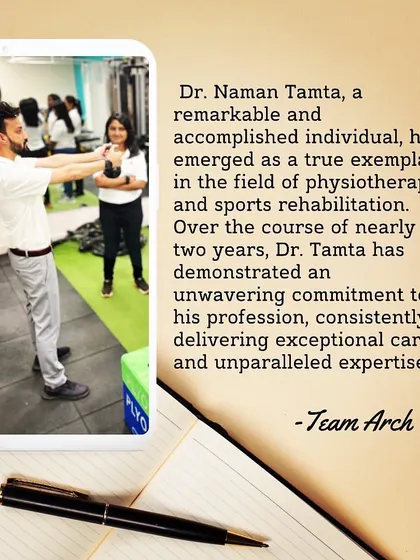 Another look at Dr. Naman Tamta, who holds a Master's degree in Sports Physiotherapy.