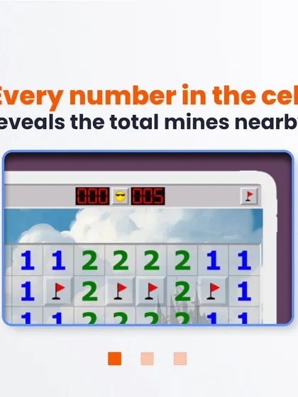 The numbers in Minesweeper are clues. Each number tells you exactly how many mines are touching that square, allowing you to solve the puzzle.