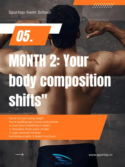 After a month or two, your body composition will shift. You are not just losing weight; you are building lean muscle in your core, shoulders, and legs. Swimming sculpts the body, it does not just burn calories.