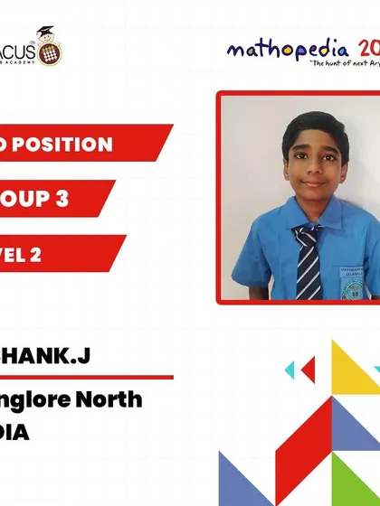 Vishank J from Bangalore North, achieving 3rd Position.