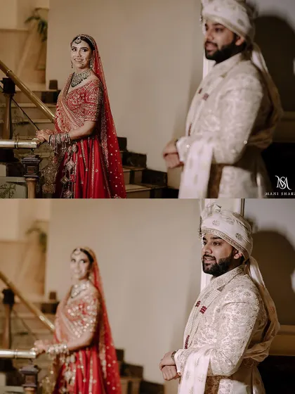 The groom's first look at his bride. A priceless moment captured forever.