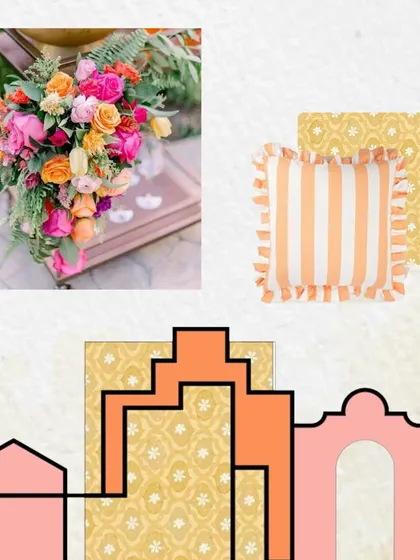 The moodboard for our 'Sunny Side Up' Haldi. This is where the vision begins, blending colors, textures, and ideas to create a cohesive and playful theme.