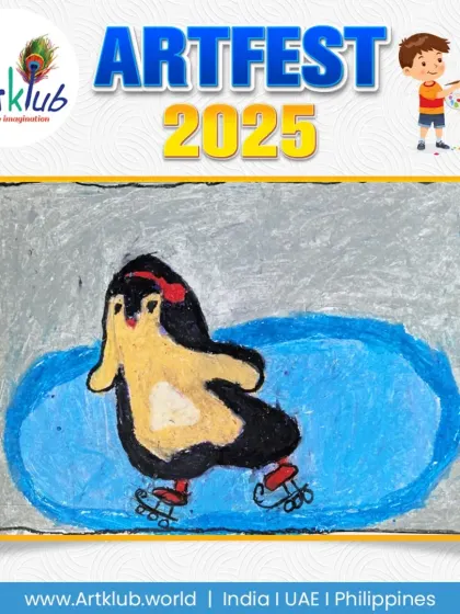 A penguin on roller skates, a cute and creative idea from our junior division.