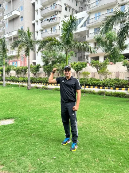 Enjoying the fresh air during an outdoor session.