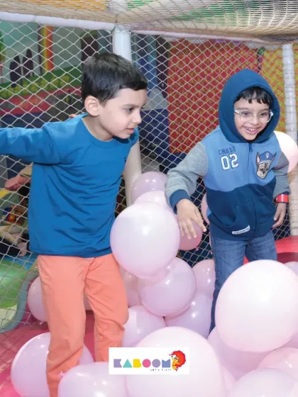 More balloon fun! Playing in a pit of balloons is a unique and joyful sensory experience we offer.