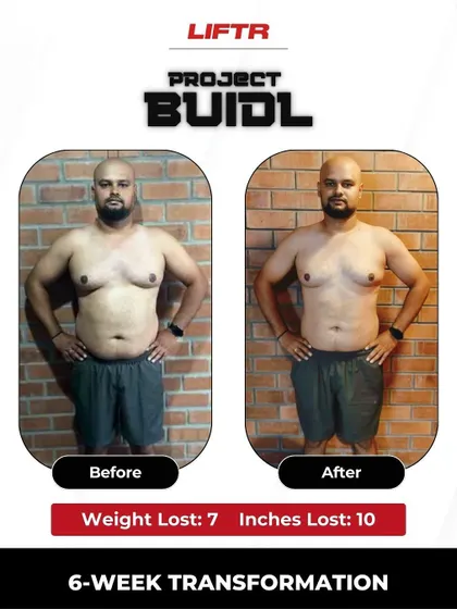 Arun's 6-week journey at our JP Nagar branch resulted in a 7 kg weight loss and a 10-inch reduction. He put in the work, and the results are a testament to his dedication.