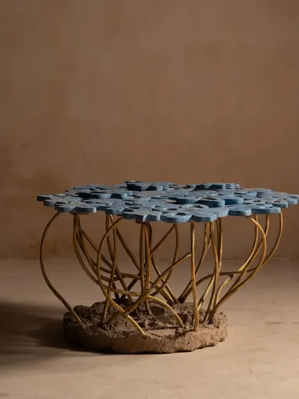 A full view of the Gul Table, where floral elegance meets functional art. This piece unfolds like a botanical tapestry, weaving together nature’s splendor and our ingenuity to capture the ethereal beauty of blooms.