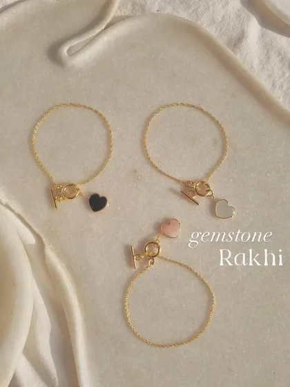 A collection of my gemstone Rakhi bracelets.