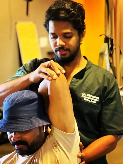 Dr. Abhishek providing hands on treatment. He is known for his professionalism and the positive feedback he receives from patients.