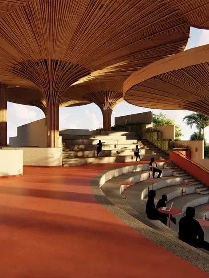 This render was crucial in communicating the intended atmosphere of the TAPMI terrace, a space for both active gathering and quiet contemplation.
