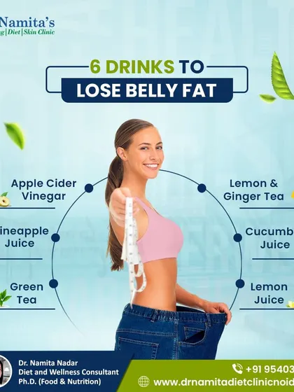 Looking to reduce belly fat? These drinks can help support your efforts. Green tea, lemon and ginger tea, and cucumber juice can boost metabolism and aid in detoxification when combined with a balanced diet.