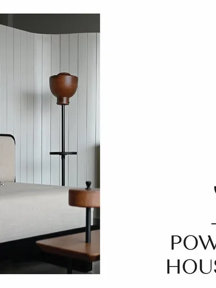 A corner of the 'Powai House' living room, featuring a custom daybed and a unique floor lamp. The design showcases our minimal yet bold aesthetic, where each piece is thoughtfully designed to contribute to the overall harmony of the space.