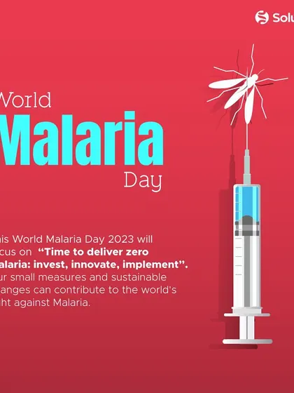 This graphic for World Malaria Day 2023 highlights the global theme: "Time to deliver zero malaria." We believe that our small, sustainable measures can contribute to the world's fight against this preventable disease.