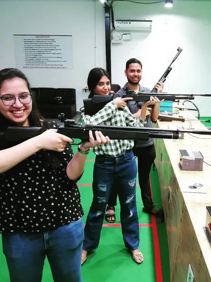 The joy of hitting the target for the first time. We make sure our beginner shooting sessions are welcoming, fun, and full of memorable moments.