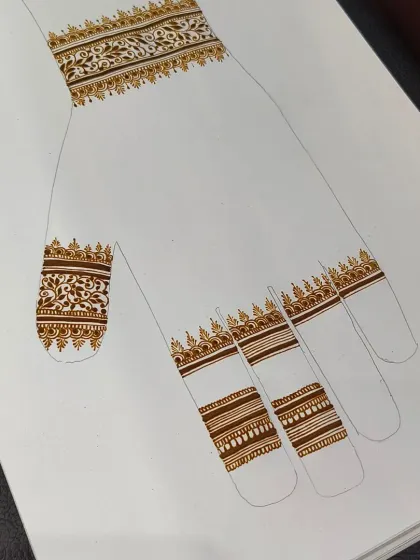 Another angle of the practice design in my sketchbook. I encourage all my students to maintain a practice book to track their progress and experiment with ideas.