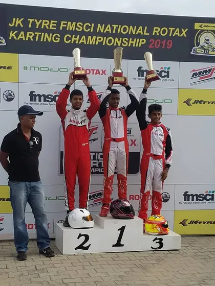 Our drivers locking out the podium in the Junior category of the Rotax Indian Championship. This 1-2-3 finish is a result of our superior Birel ART chassis and team strategy.