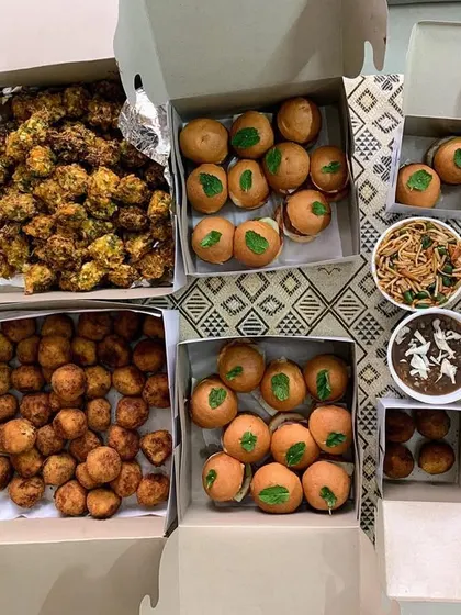 Another view of the party order with various snacks.