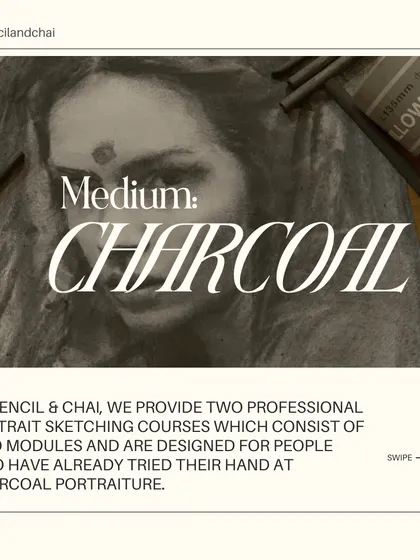 We offer two professional portrait sketching courses using charcoal, designed for students who want to take their skills to an advanced level.