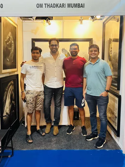 Great to have friends visit and show their support during a busy exhibition.