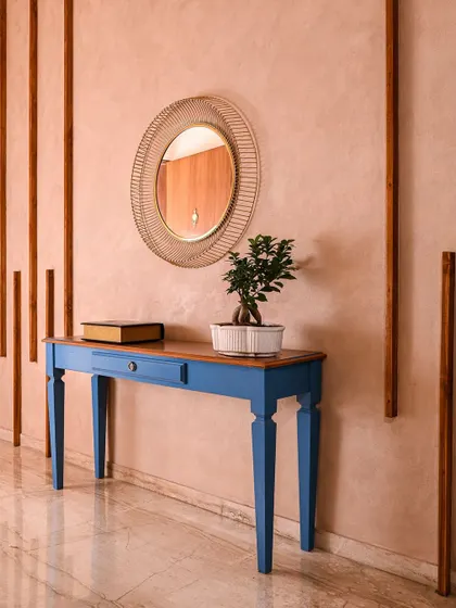 A duplicate of image 239, highlighting the simple modern design and pop of color in the entryway.