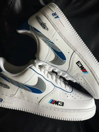 A top-down view of the M3 GTR custom sneakers, a perfect piece of nostalgia for gamers.