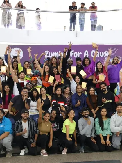 The entire team of instructors and volunteers who made the "Zumba for a Cause" event possible. What a fantastic group of people.