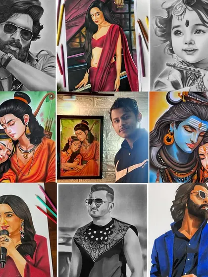 A collage of some of my favorite artworks from 2024, including fan art and devotional pieces. It shows the range of subjects I love to draw.
