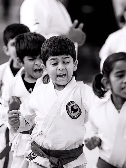 The raw energy and spirit of our youngest karatekas. The kiai (shout) is not just a sound; it is the focusing of their energy.