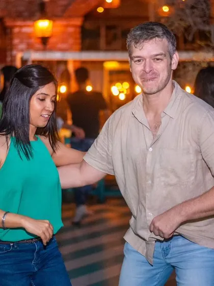 A cool and confident pose from me on the dance floor.
