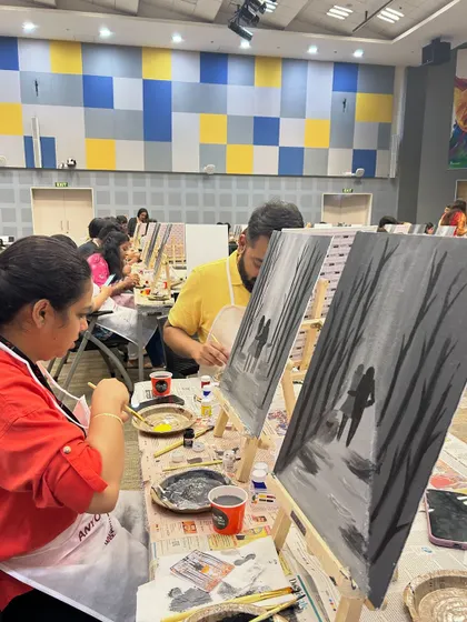 Another angle from the Adobe workshop in Delhi, showing participants deep in concentration.