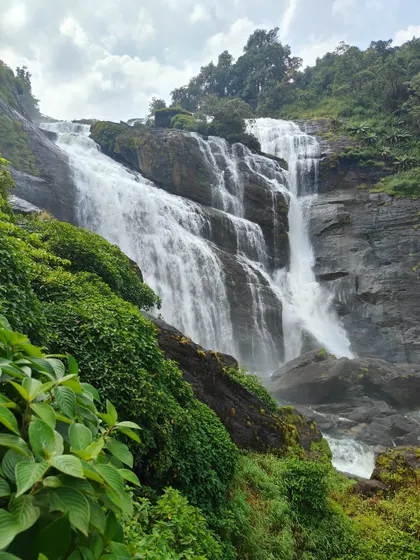 A close up view of the magnificent Mallalli Falls.